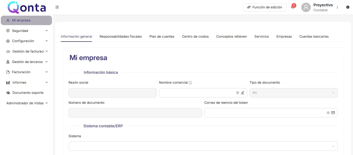 Parametrización de mi empresa